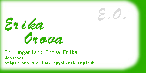 erika orova business card